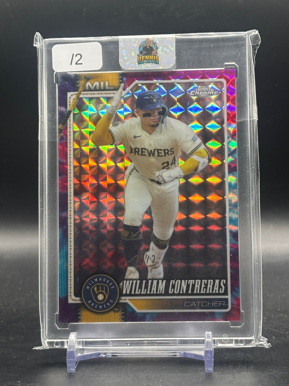 2026 Topps Chrome MLB William Contreras Milwaukee Brewers Tie-Dye Geometric 2/2