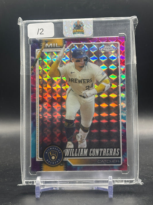 2026 Topps Chrome MLB William Contreras Milwaukee Brewers Tie-Dye Geometric 2/2