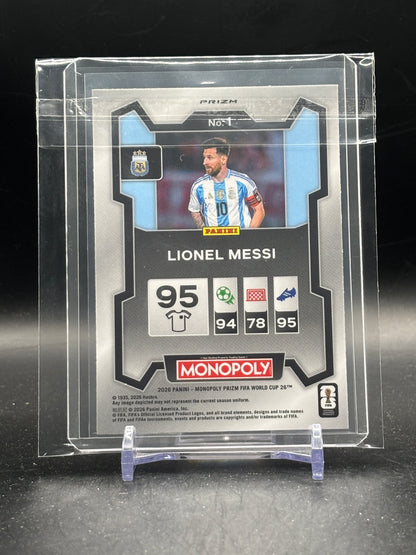 2026 Panini Monopoly Prizm Fifa World Cup Lionel Messi Argentina Gold Cracked Ice
