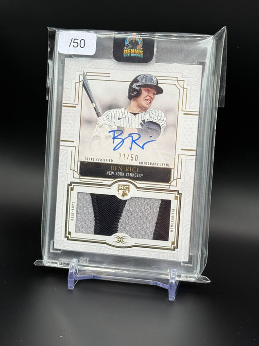 2025 Topps Definitive MLB Ben Rice New York Yankees Rookie Patch Auto 11/50