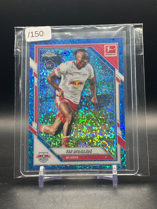 2025-26 Topps Chrome Bundesliga Yan Diomande RB Leipzig Blue Mini Diamond 119/150