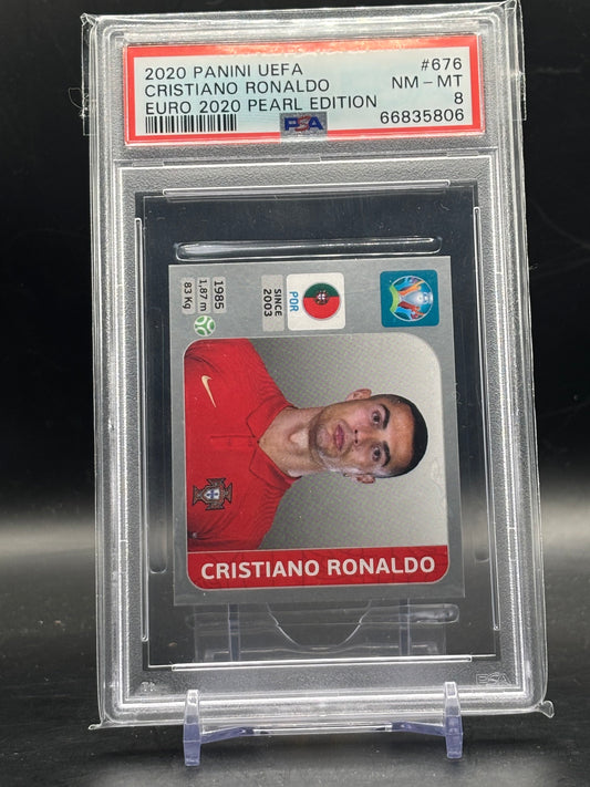 2020 Panini UEFA Euro Sticker Cristiano Ronaldo Portugal PSA 8 66835806