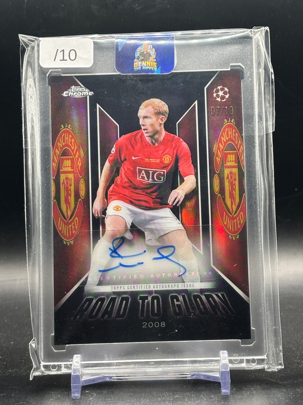 2025-26 Topps Chrome UCC Paul Scholes Manchester United Black Road to Glory Auto 07/10