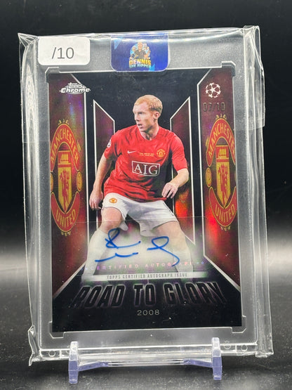 2025-26 Topps Chrome UCC Paul Scholes Manchester United Black Road to Glory Auto 07/10