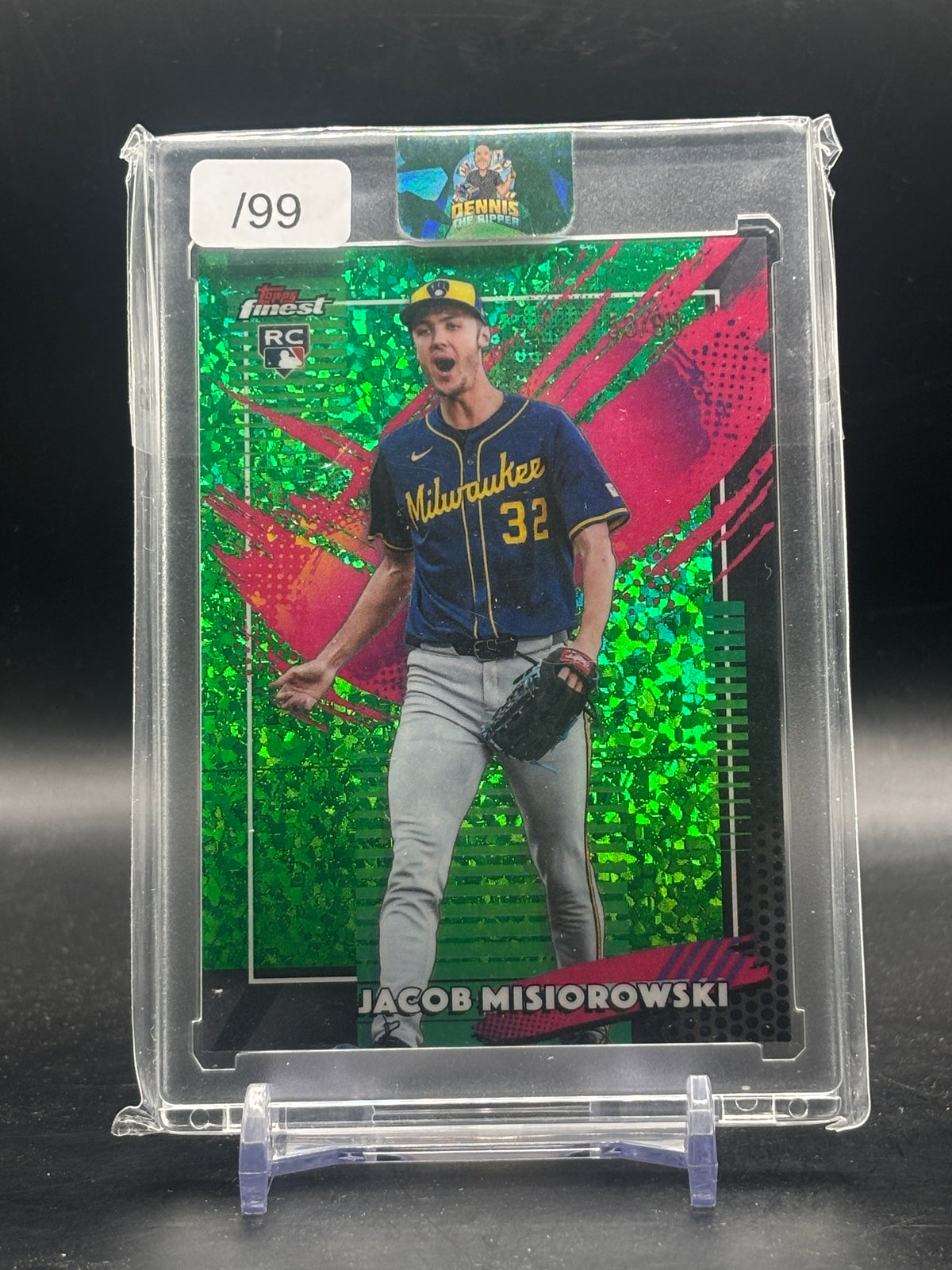 2026 Topps Finest MLB Jacob Misiorowski Milwaukee Brewers Green Mini-Diamond 53/99