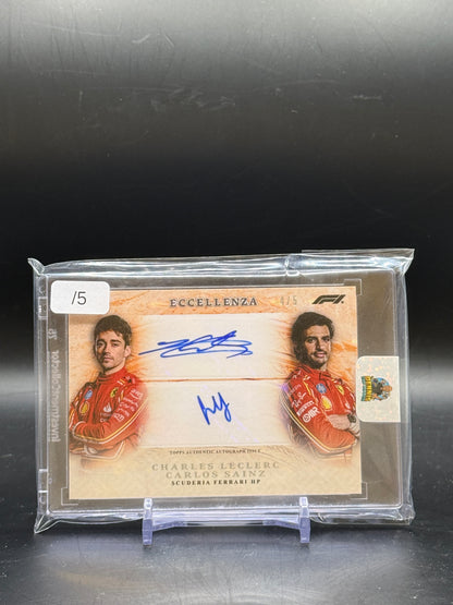 2024 Topps Eccellenza F1 Charles Leclerc / Carlos Sainz Ferrari La Squadra Auto 4/5