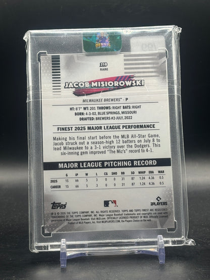 2026 Topps Finest MLB Jacob Misiorowski Milwaukee Brewers Green Mini-Diamond 53/99