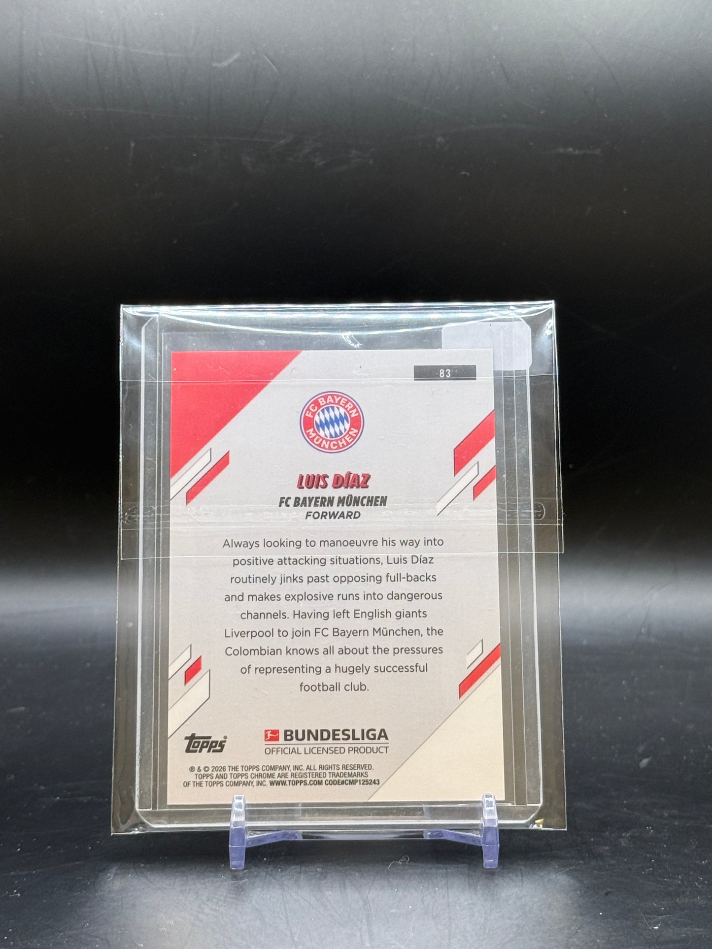 2025-26 Topps Chrome Bundesliga Luis Diaz FC Bayern München Black Wave 09/10
