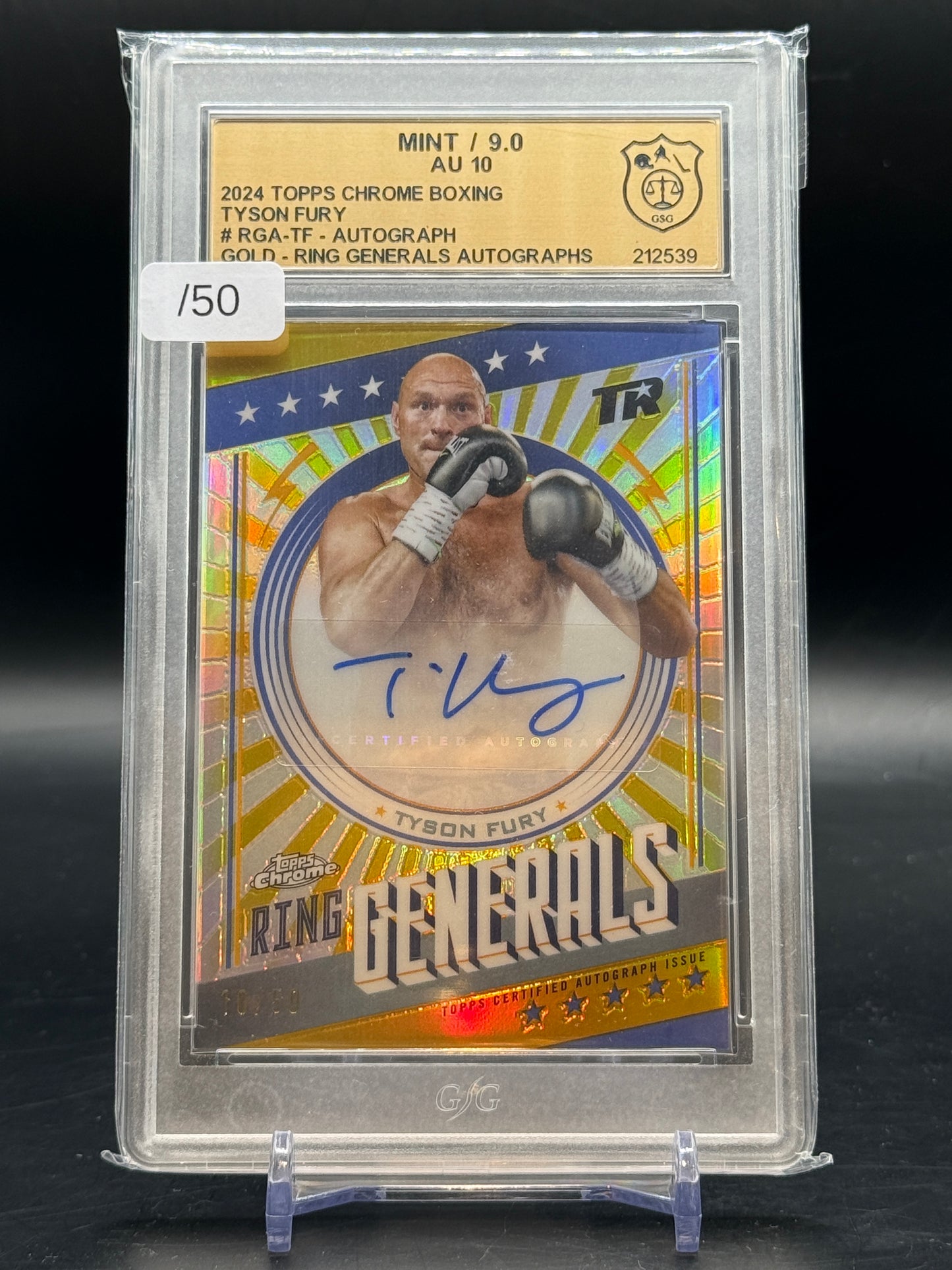 2024 Topps Chrome Boxing Tyson Fury Auto 10/50 GSG 212539