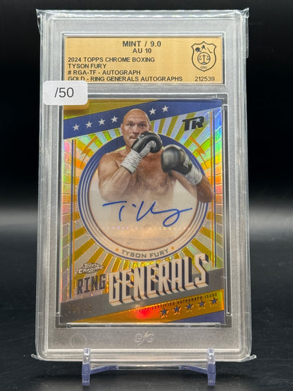 2024 Topps Chrome Boxing Tyson Fury Auto 10/50 GSG 212539