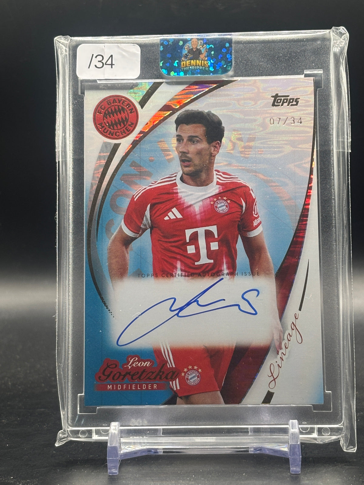 2025 Topps FC Bayern Lineage Leon Goretzka Bavarian Blue 07/34