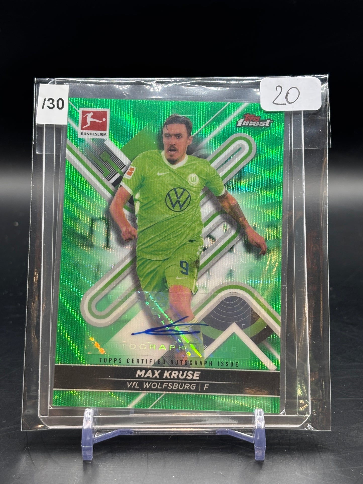 2021/22 Topps Finest Max Kruse Green Wave Auto /30