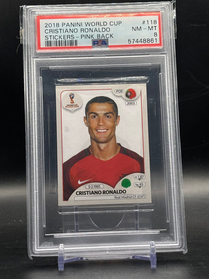 2018 Panini World Cup Sticker Cristiano Ronaldo Portugal PSA 8 57448861