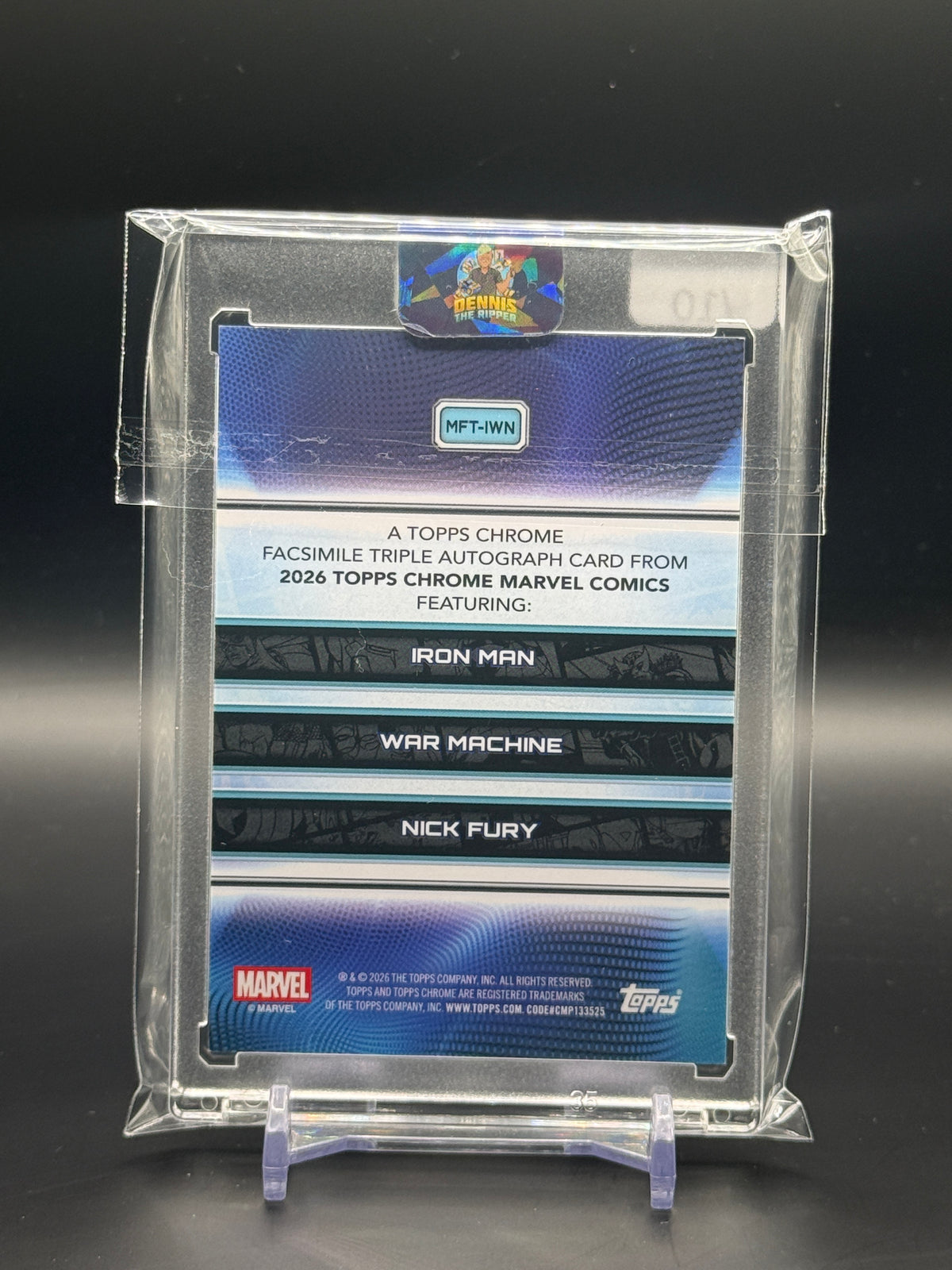 2026 Topps Chrome Marvel Comics Iron Man/ War Machine / Nick Fury Black Facsimile Auto 06/10