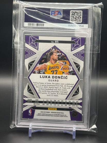 2024 Panini Obsidian NBA Luca Doncic Los Angeles Lakers Electric Etch Molten 07/10 PSA 8 155033354