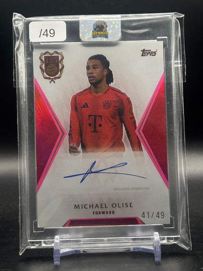 2025 Topps FC Bayern München 125 Years Michael Olise Pink Auto 41/49
