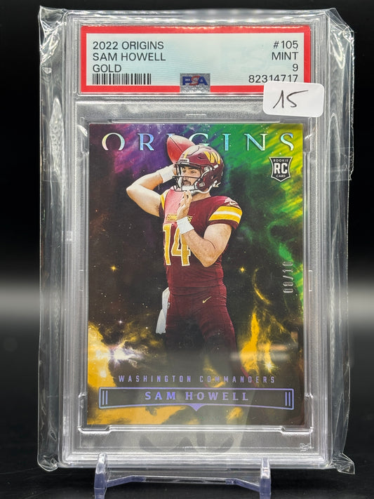 2022 Panini Origins Sam Howell Gold RC 08/10 PSA 9 82314717