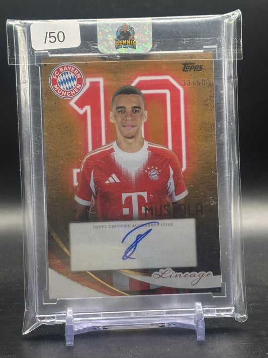 2025 Topps FC Bayern Lineage Jamal Musiala Gold Auto 33/50