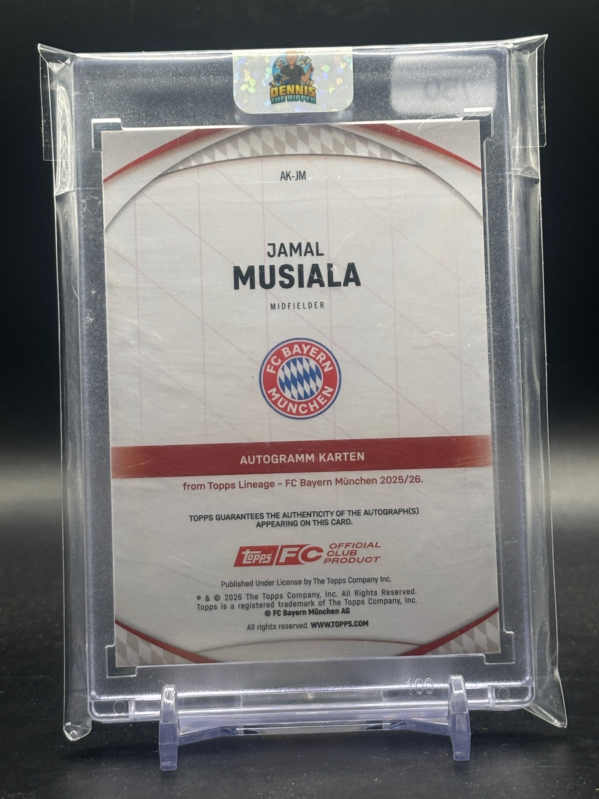 2025 Topps FC Bayern Lineage Jamal Musiala Gold Auto 33/50