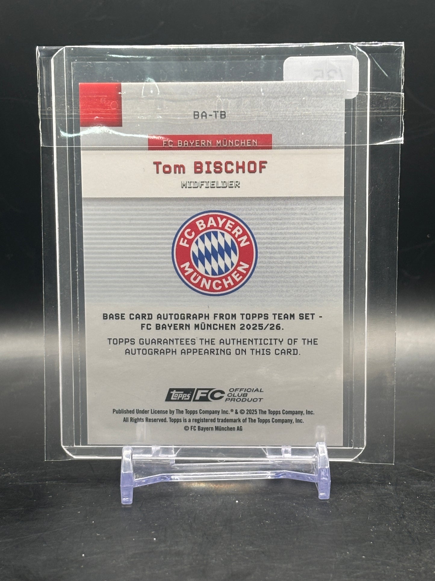 2025-26 Topps Team Set FC Bayern München Tom Bischof Auto 23/35