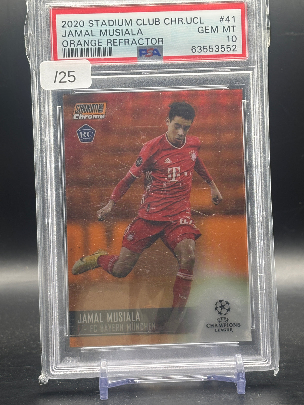 2020 Topps Stadium Club UCC Jamal Musiala FC Bayern München Orange 14/25 PSA 10 63553552