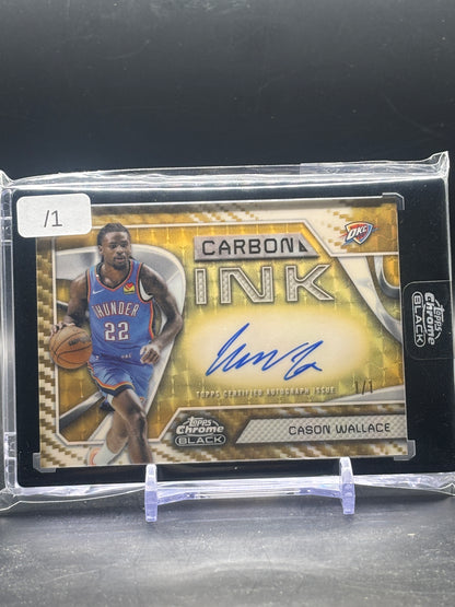 2025-26 Topps Black NBA Cason Wallace Oklahoma City Thunder SuperFractor Carbon Ink Auto 1/1