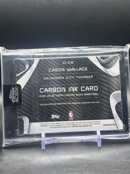 2025-26 Topps Black NBA Cason Wallace Oklahoma City Thunder SuperFractor Carbon Ink Auto 1/1