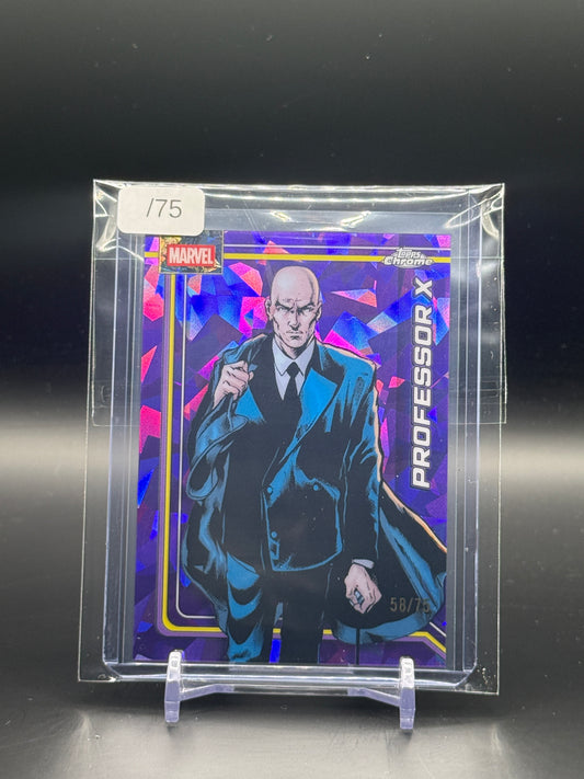 2026 Topps Chrome Marvel Comics Sapphire Professor X Purple 58/75