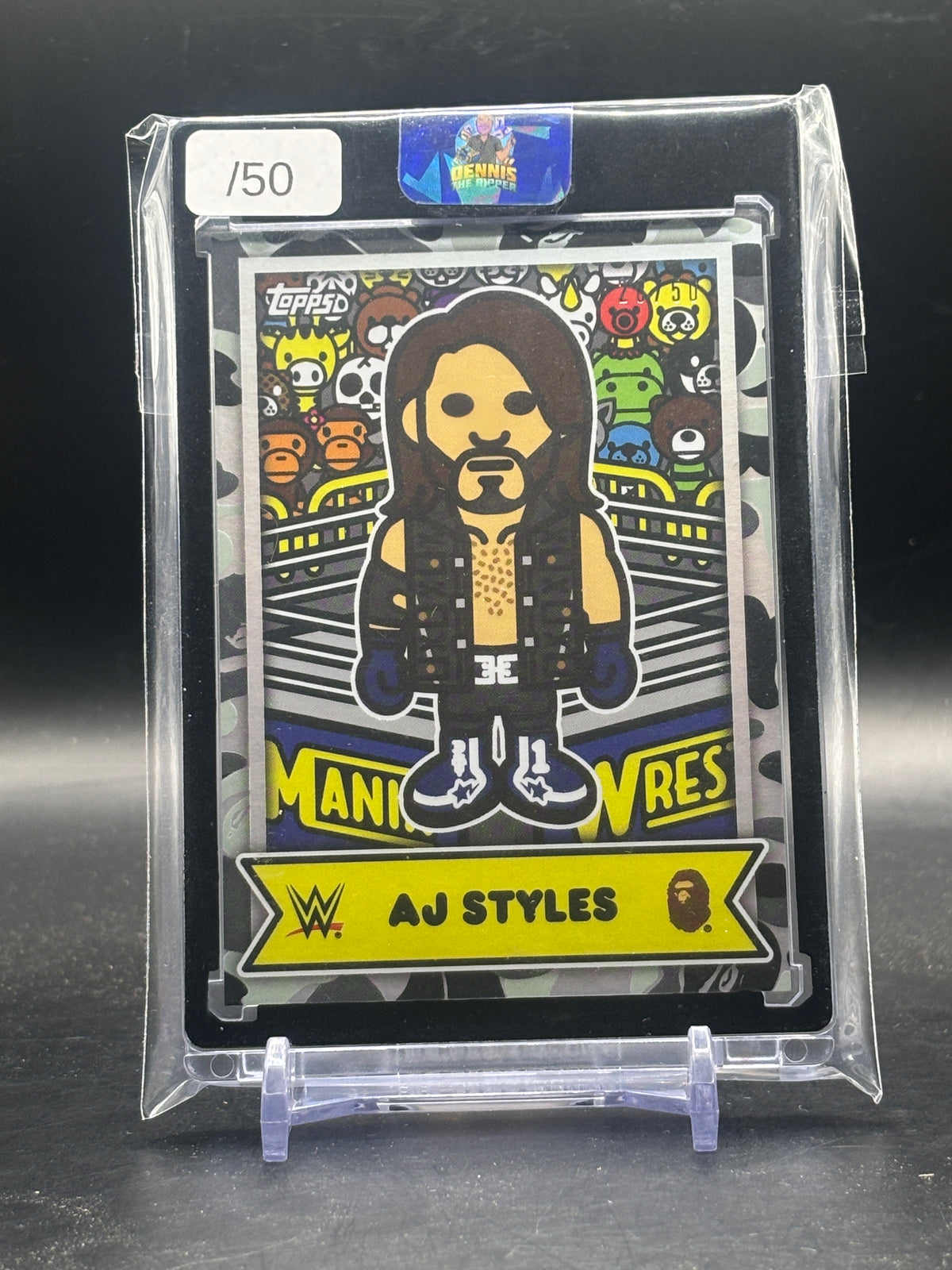 2025 Topps WWE x Bape AJ Styles White Camo 28/50