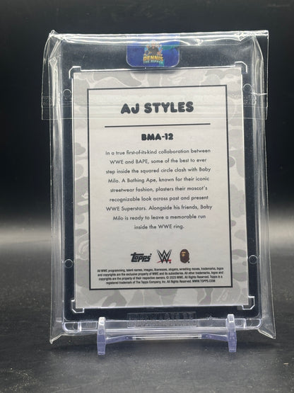 2025 Topps WWE x Bape AJ Styles White Camo 28/50