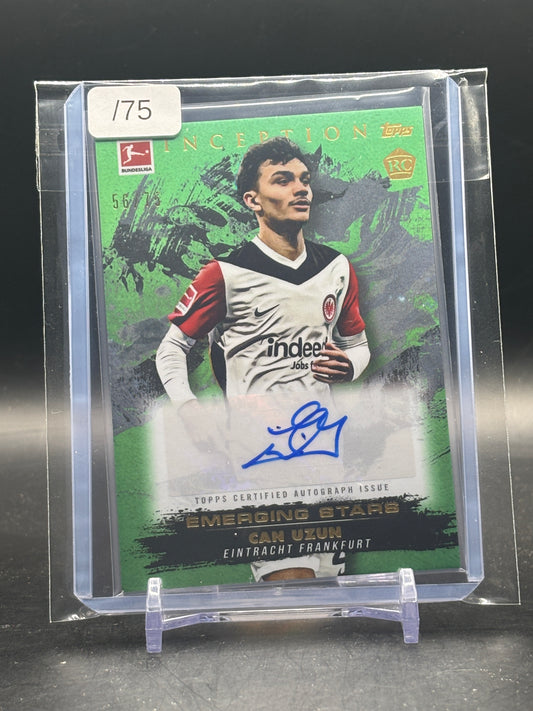 2024-25 Topps Inception Bundesliga Can Uzun Eintracht Frankfurt Green Auto 56/75