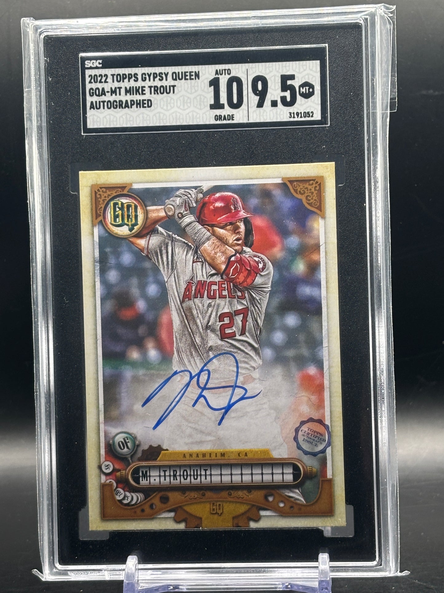 2022 Topps Gypsy Queen Mike Trout Los Angeles Angels Auto SGC 9.5 Auto 10 3191052