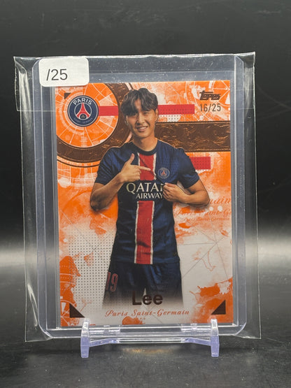 2024-25 Topps Exhibition Paris Saint Germain Lee Kang-In Orange 16/25