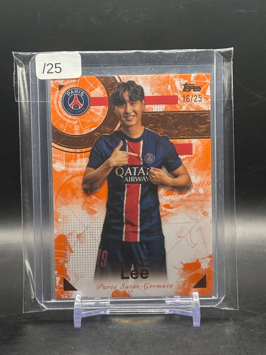 2024-25 Topps Exhibition Paris Saint Germain Lee Kang-In Orange 16/25