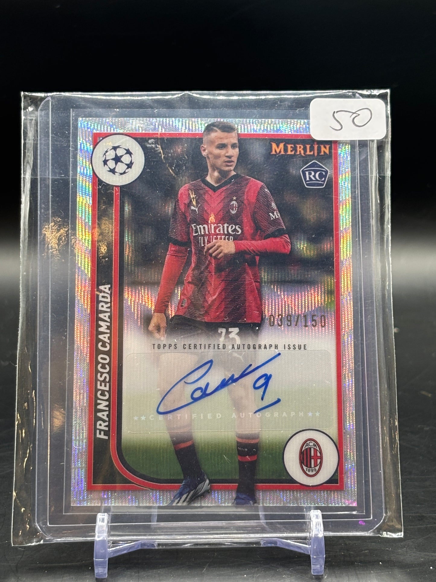 2023/24 Topps Merlin Francesco Camarda Wave Auto /150 RC