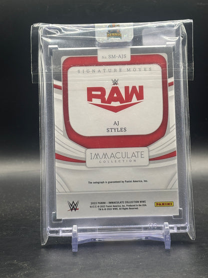 2022 Panini Immaculate WWE AJ Styles Signature Moves Auto 44/49