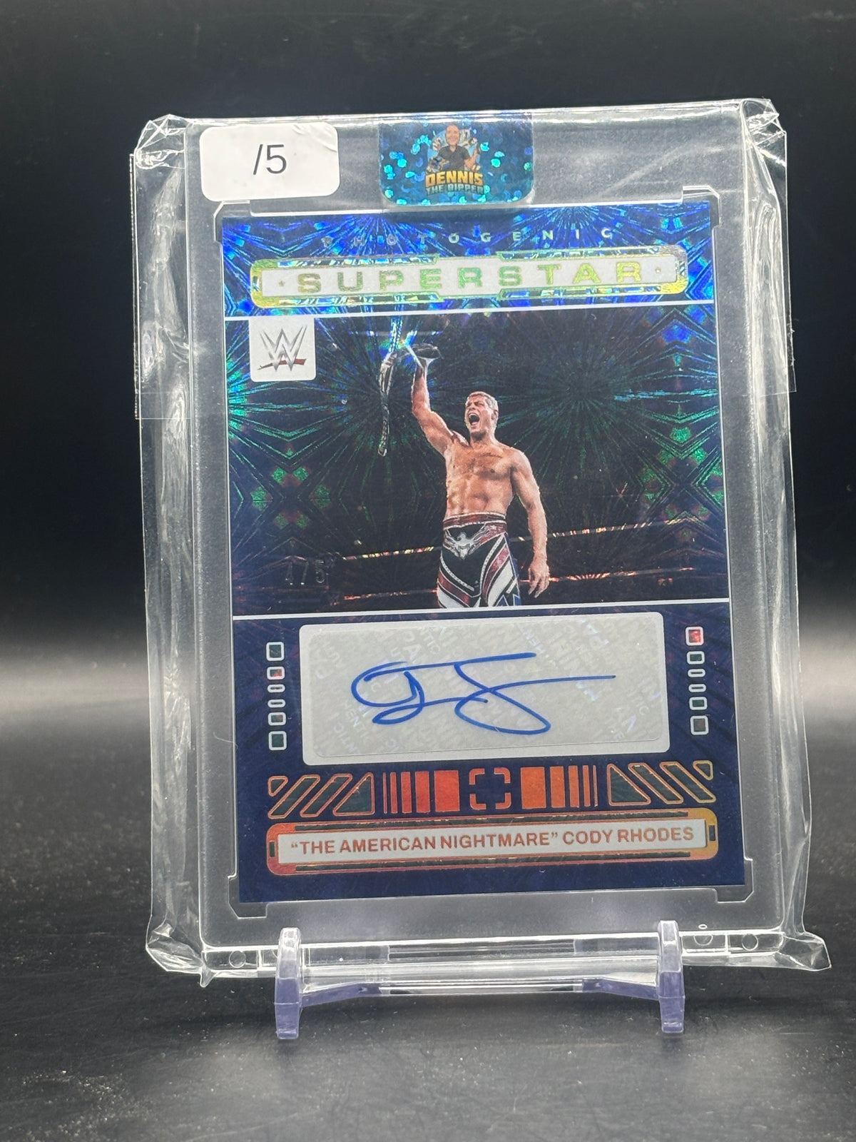 2024 Panini Photogenic WWE Cody Rhodes Fireworks Auto 4/5