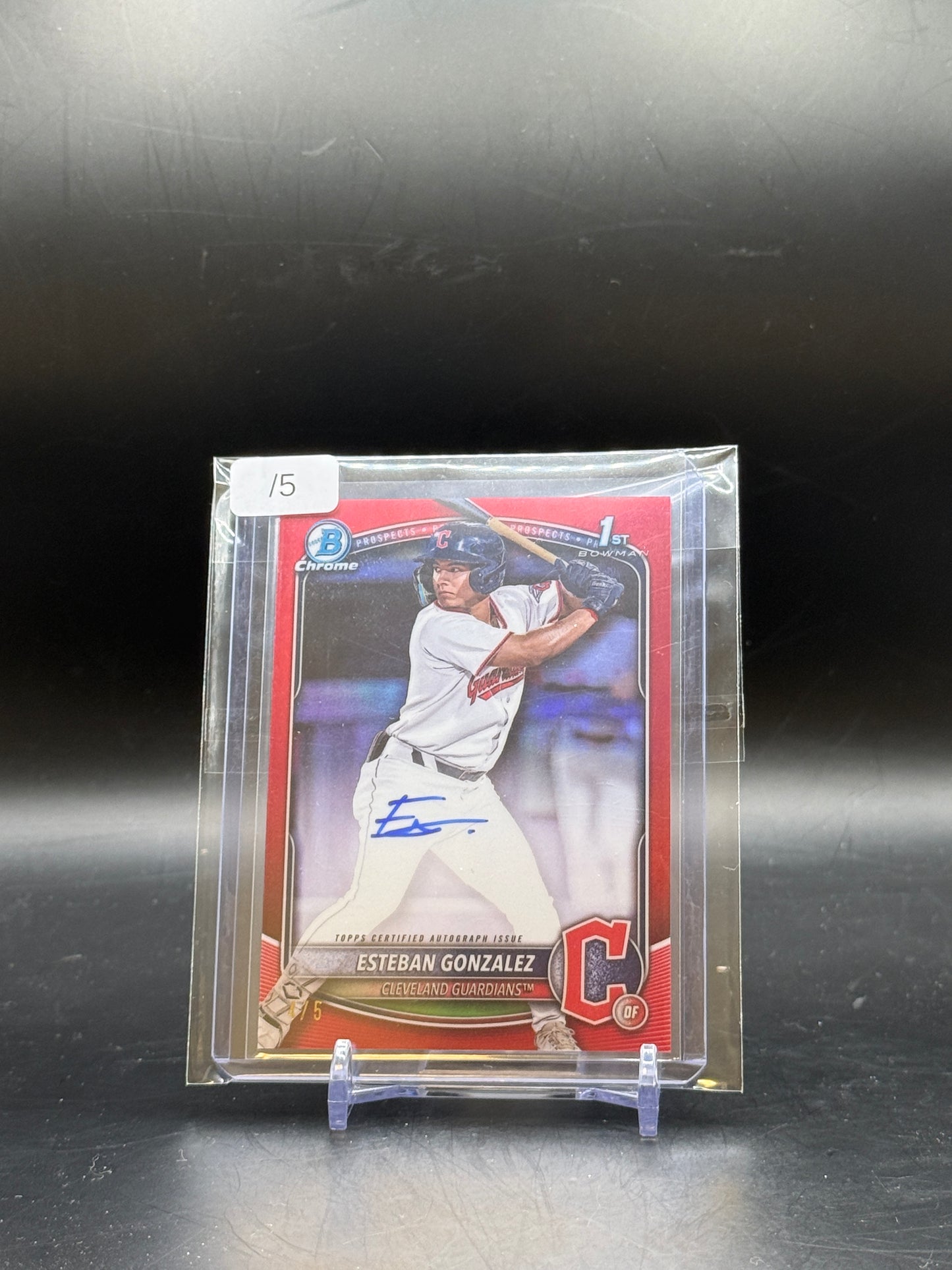 2025 Topps Bowman MLB Esteban Gonzalez Cleveland Guardians Red Auto 4/5