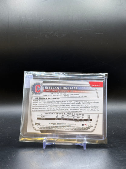 2025 Topps Bowman MLB Esteban Gonzalez Cleveland Guardians Red Auto 4/5