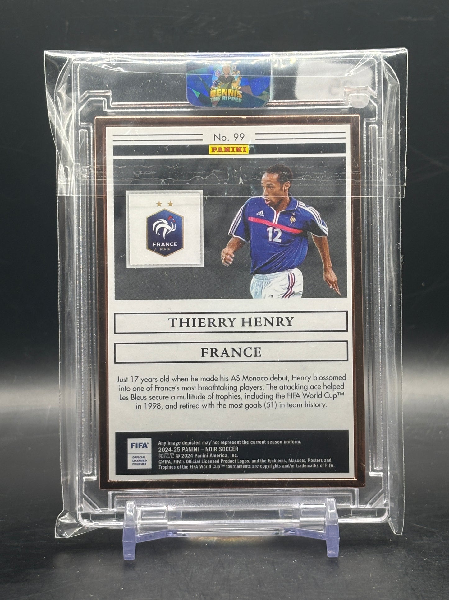 2024-25 Panini Noir Soccer Thierry Henry France Bronze Frame 23/25