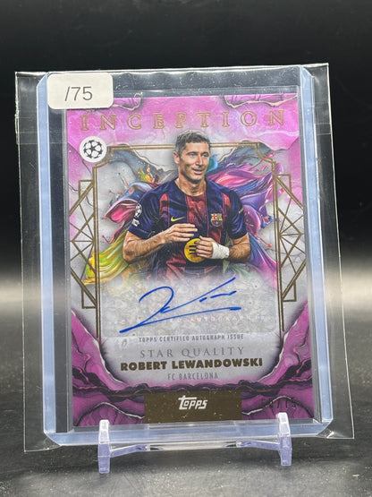 2025-26 Topps Inception UCC Robert Lewandowski FC Barcelona Pink Auto 60/75