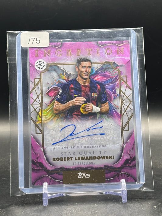 2025-26 Topps Inception UCC Robert Lewandowski FC Barcelona Pink Auto 60/75