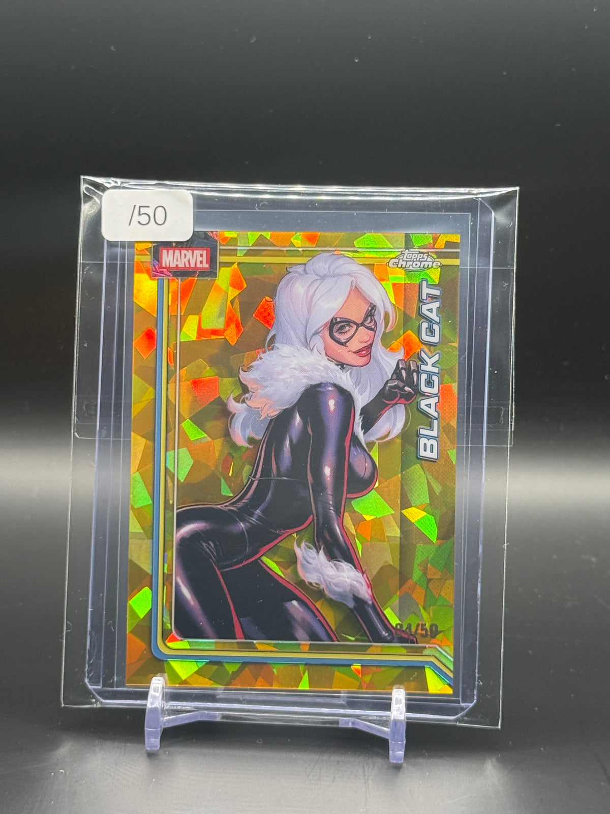 2026 Topps Chrome Marvel Comics Sapphire Black Cat Gold 04/50