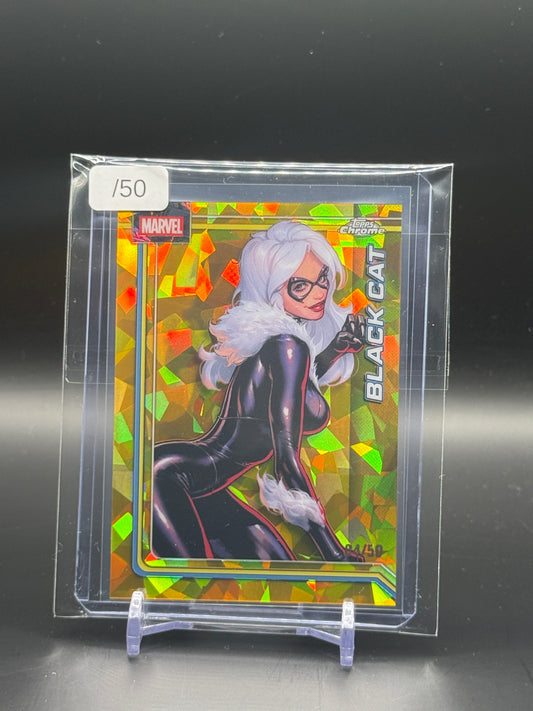 2026 Topps Chrome Marvel Comics Sapphire Black Cat Gold 04/50