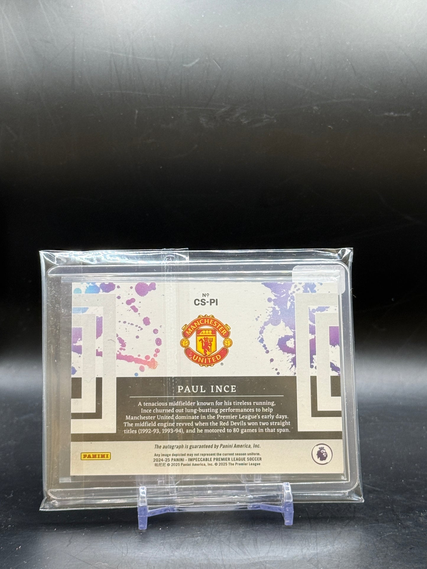 2024-25 Panini Impeccable Premier League Paul Ince Manchster United Champions Signatures Auto 35/99