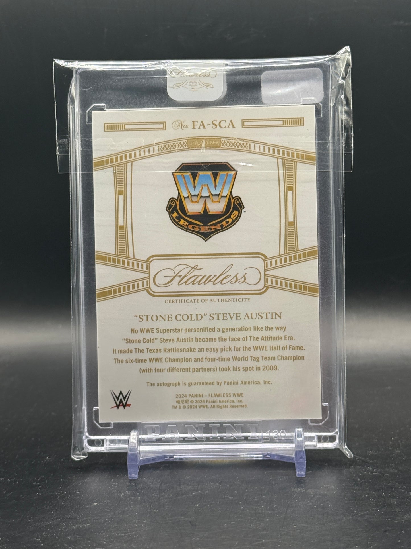 2024 Panini Flawless WWE Stone Cold Steve Austin Achievements Auto 09/20