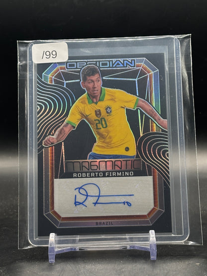 2024-25 Panini Obsidian Soccer Roberto Firmino Brasil Red Pulsar Auto 44/99