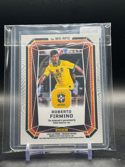 2024-25 Panini Obsidian Soccer Roberto Firmino Brasil Red Pulsar Auto 44/99