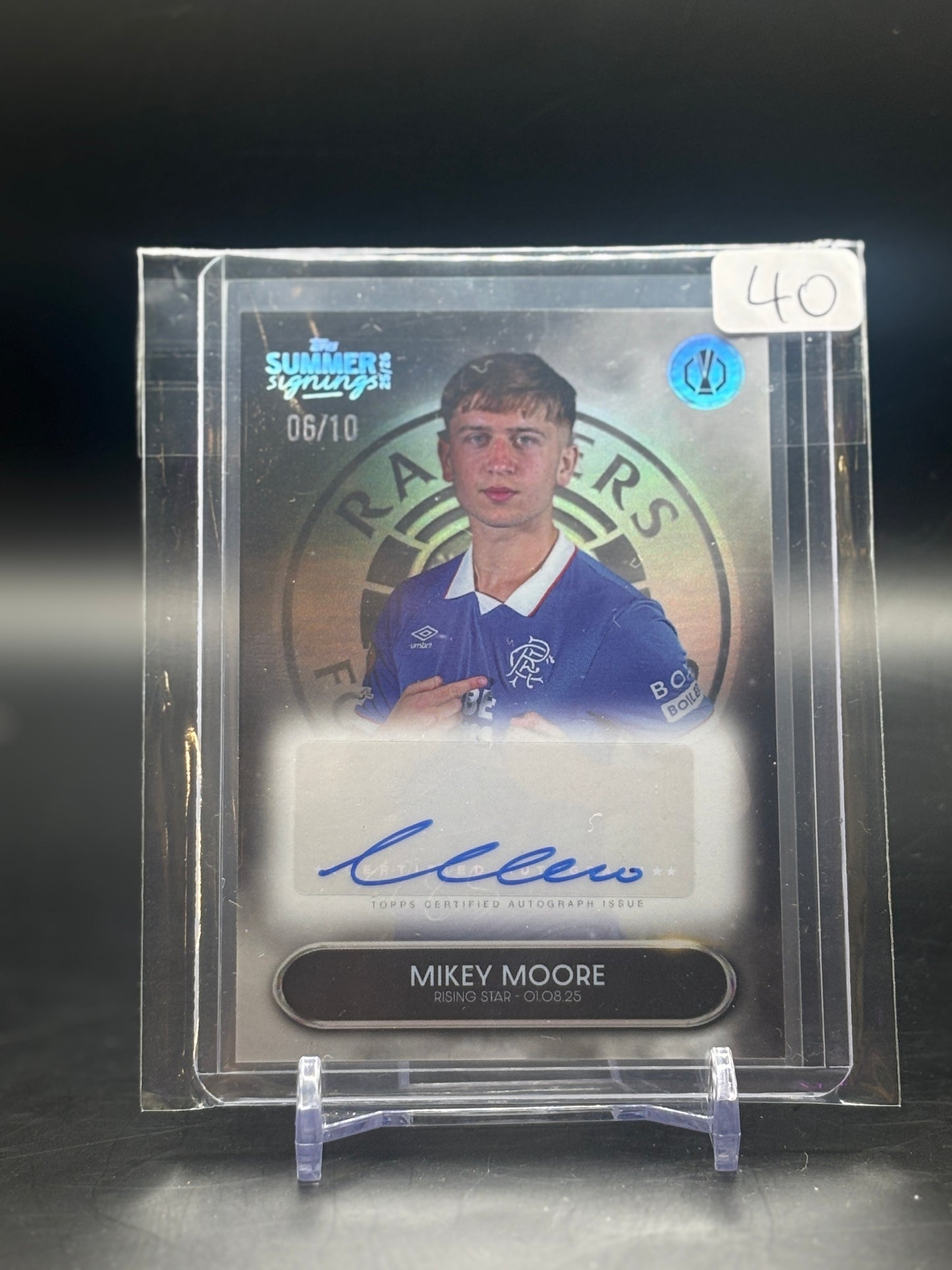 2025/26 Topps Summer Signings Mikey Moore Black Auto 06/10