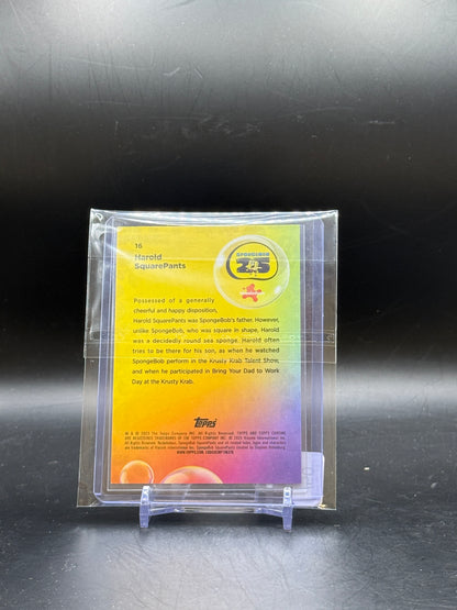 2025 Topps Chrome Spongebob SquarePants 25th Harold SquarePants Gold 12/50